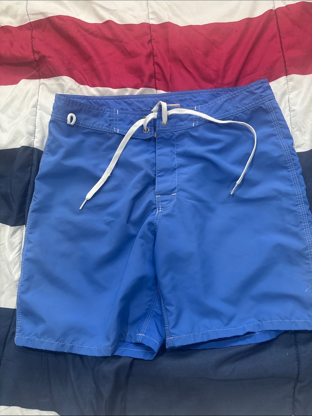 Sundek Royal Blue Men's Swim Trunks with White Drawstring